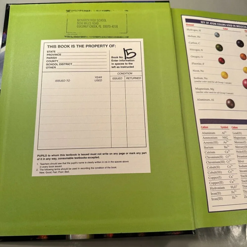 Holt Florida Chemistry Hardcover Textbook FCAT Prep Interactive Online Edition